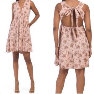 HOUSE OF HARLOW 1960 | REVOLVE Linen Blend Tie Back Floral Dress Women’s Size M